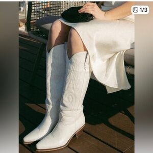 NWT White Vegan Leather Marfa Boots Bride Wedding